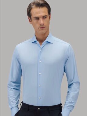 XACUS Blue Button Down Dress Shirt Size 17.5/44